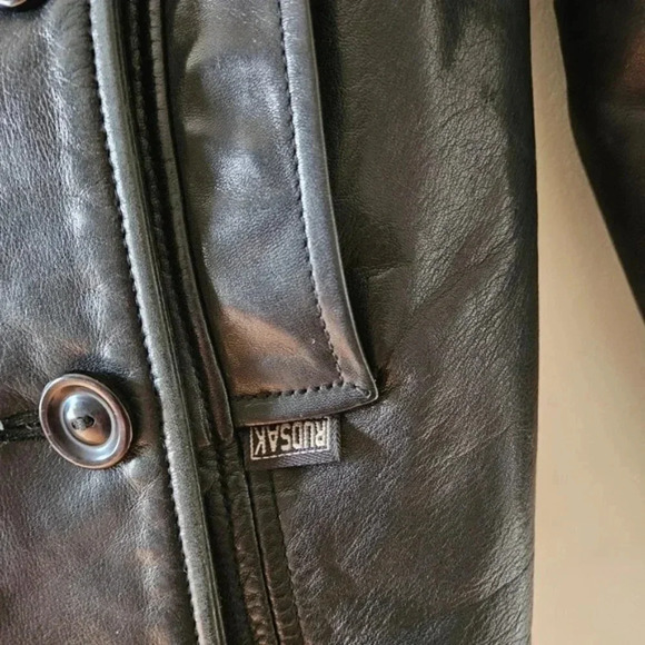 Rudsak Vintage Women's Double Breasted Moto Leather Biker Jacket Black Small. - Picture 8 of 16